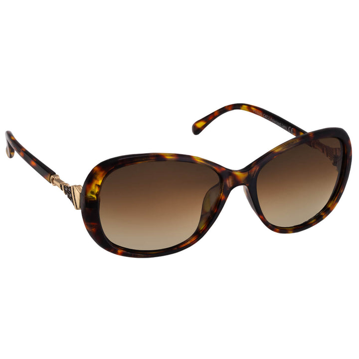 Big round polarized sunglasses with metal decorations