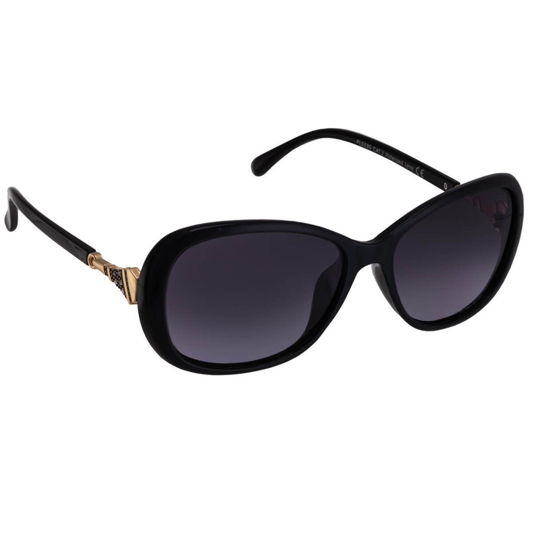 Big round polarized sunglasses with metal decorations