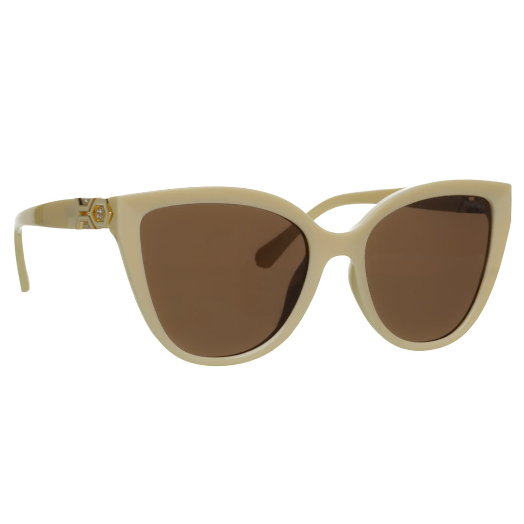 Round polarized sunglasses with metal decorations