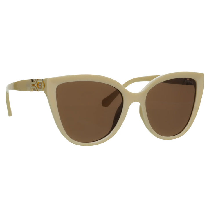 Round polarized sunglasses with metal decorations