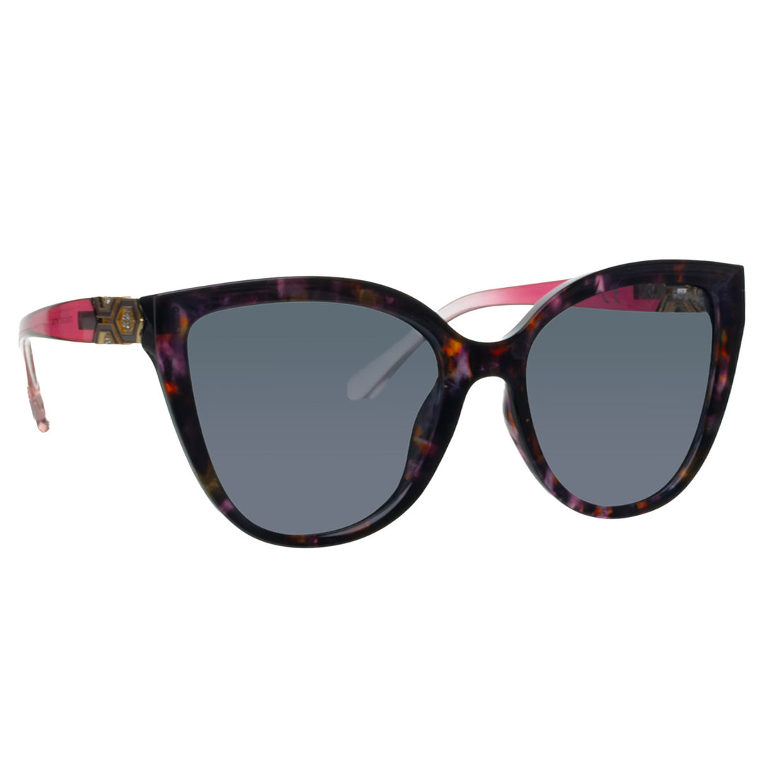 Round polarized sunglasses with metal decorations