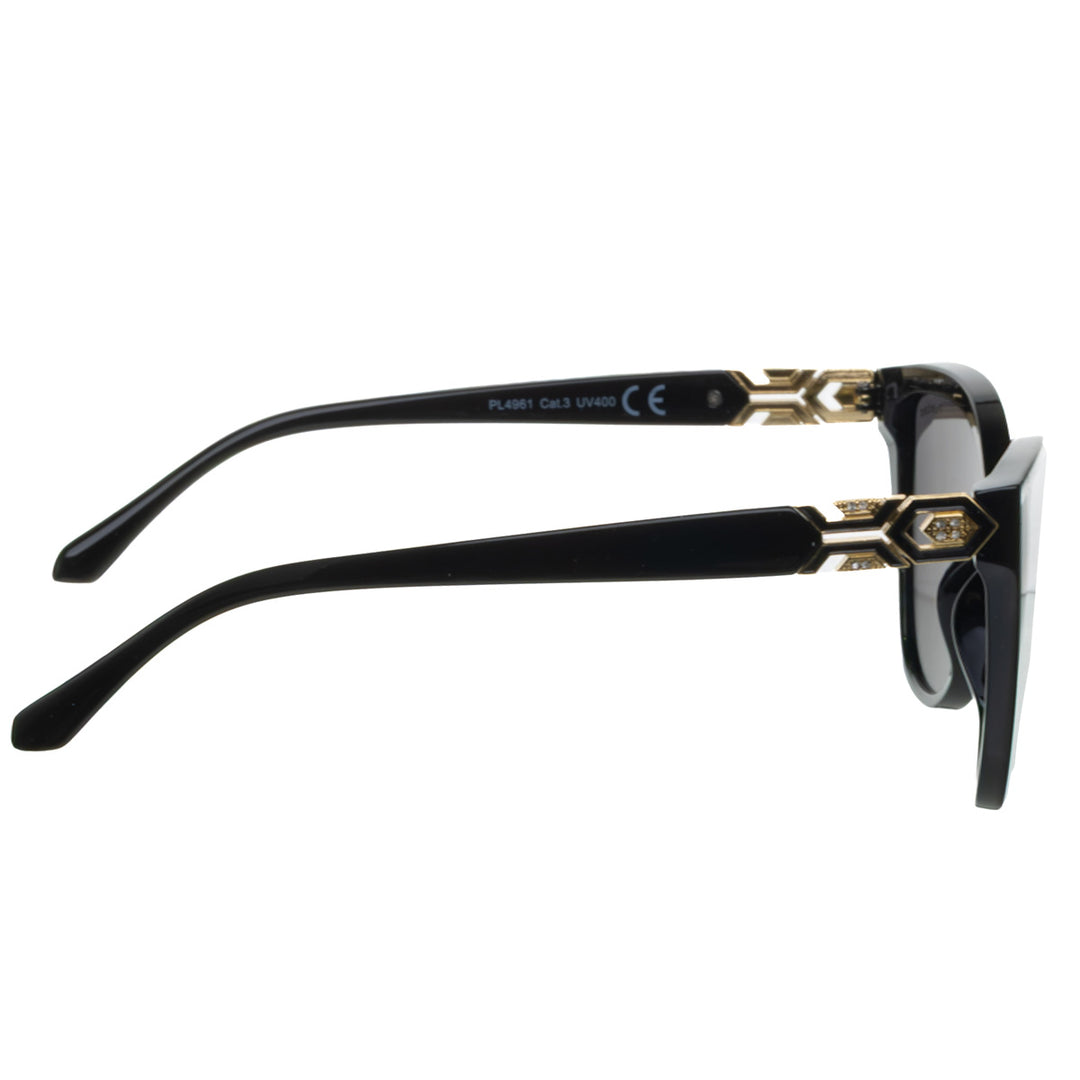 Round polarized sunglasses with metal decorations
