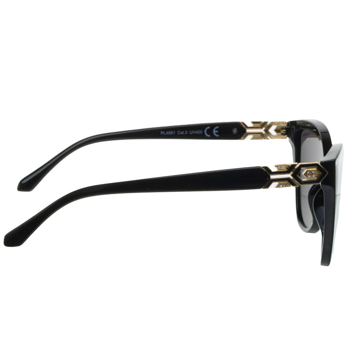 Round polarized sunglasses with metal decorations