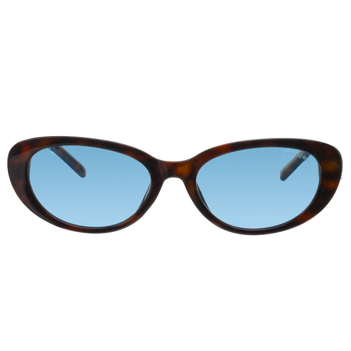 Oval polarized sunglasses for women