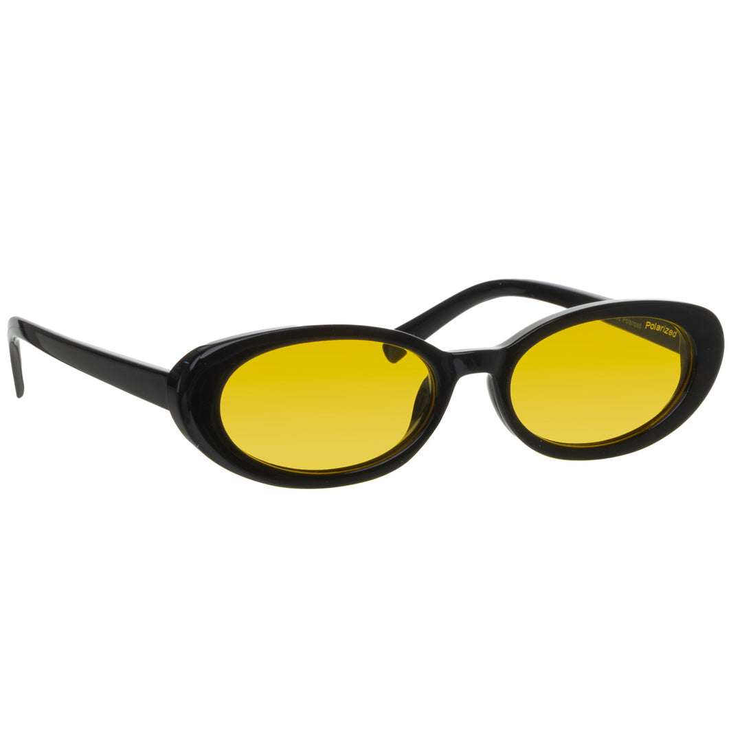 Low-profile oval polarized sunglasses for women