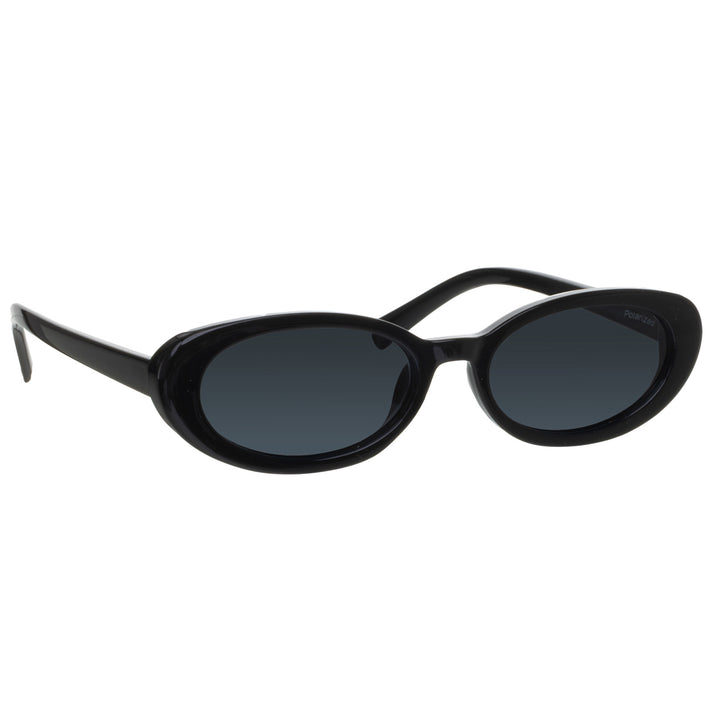 Low-profile oval polarized sunglasses for women