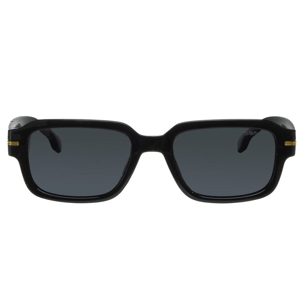 Low-profile rectangular polarized sunglasses