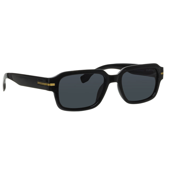 Low-profile rectangular polarized sunglasses