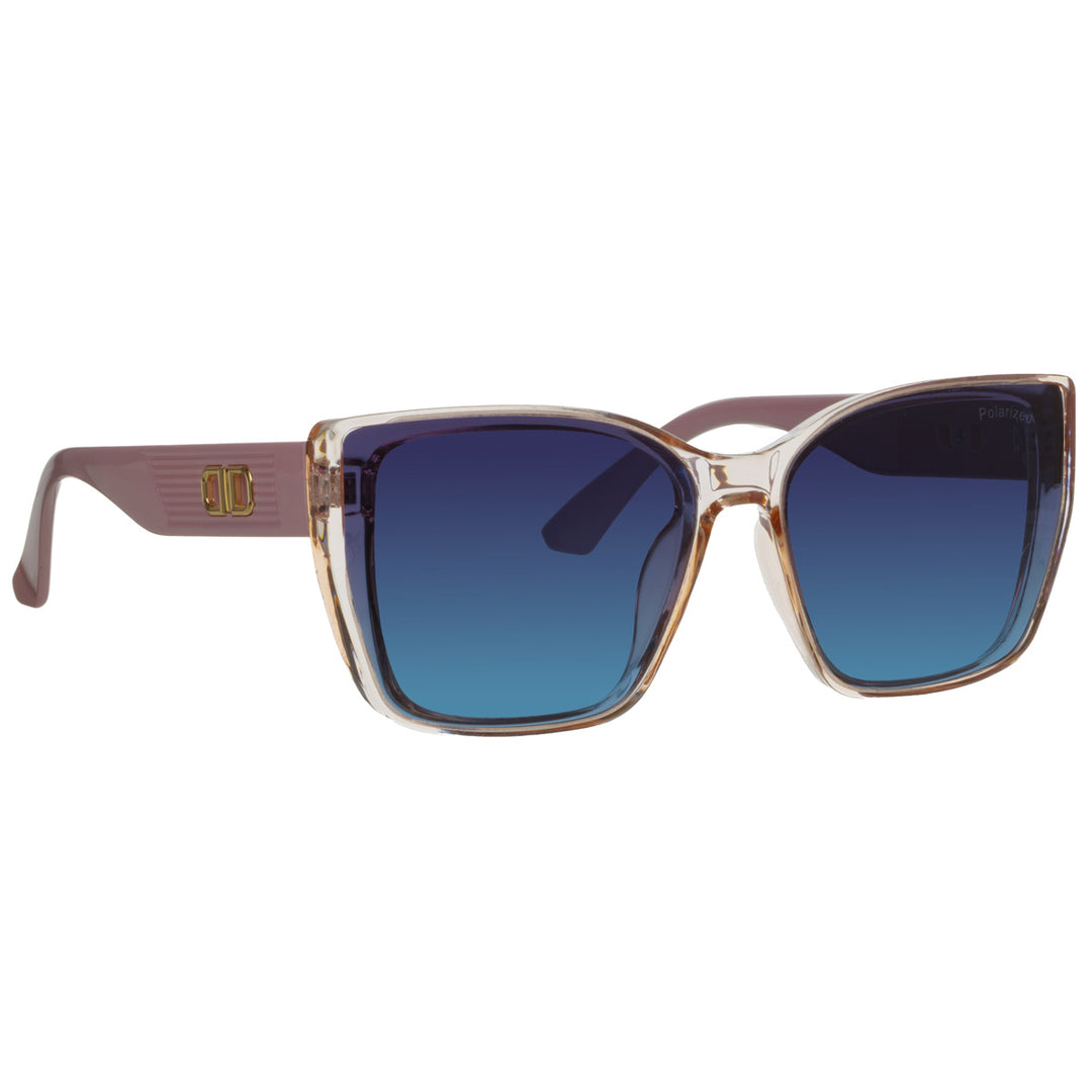 Large rectangular polarized sunglasses for women