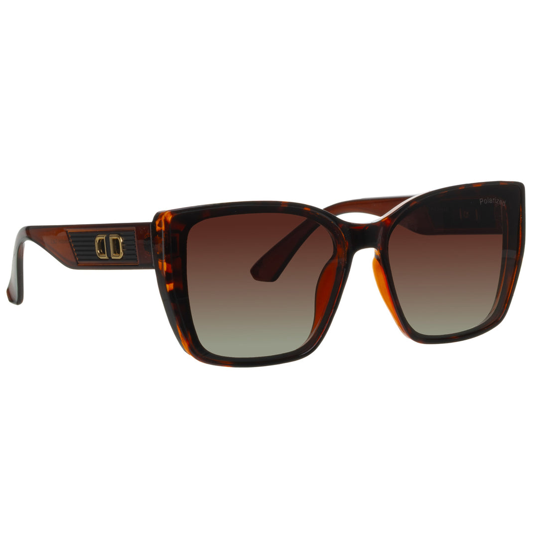 Large rectangular polarized sunglasses for women
