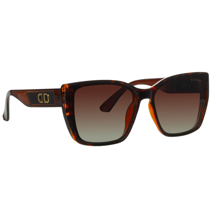 Large rectangular polarized sunglasses for women