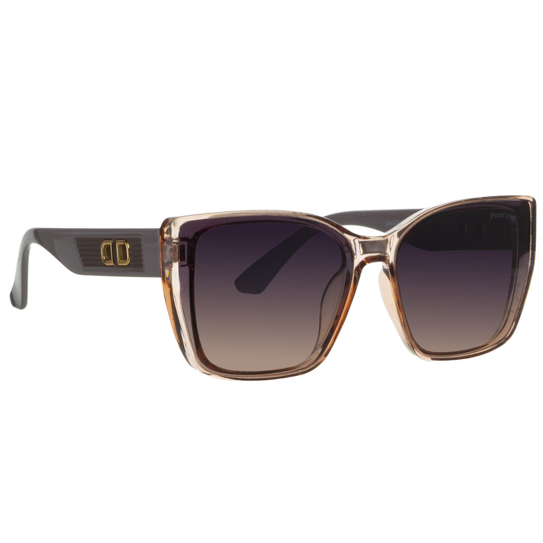 Large rectangular polarized sunglasses for women