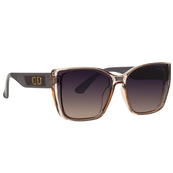 Large rectangular polarized sunglasses for women