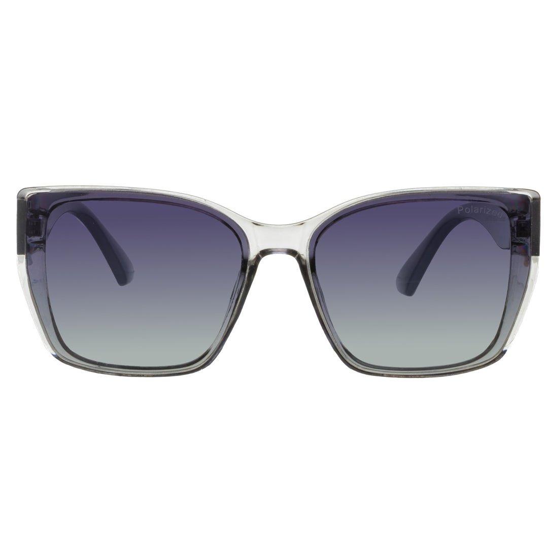 Large rectangular polarized sunglasses for women