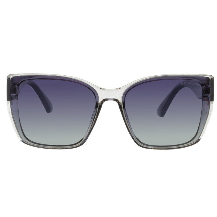Large rectangular polarized sunglasses for women