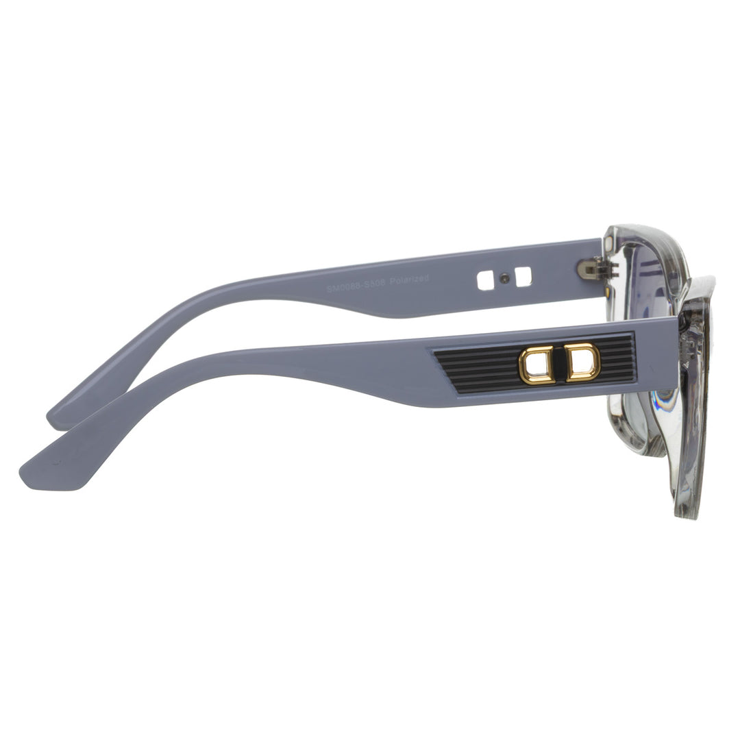 Large rectangular polarized sunglasses for women