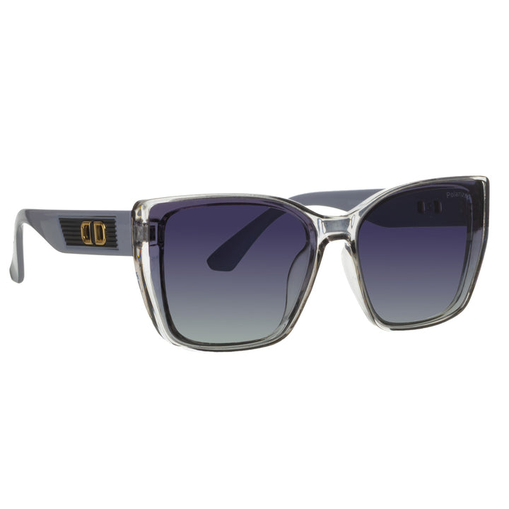 Large rectangular polarized sunglasses for women