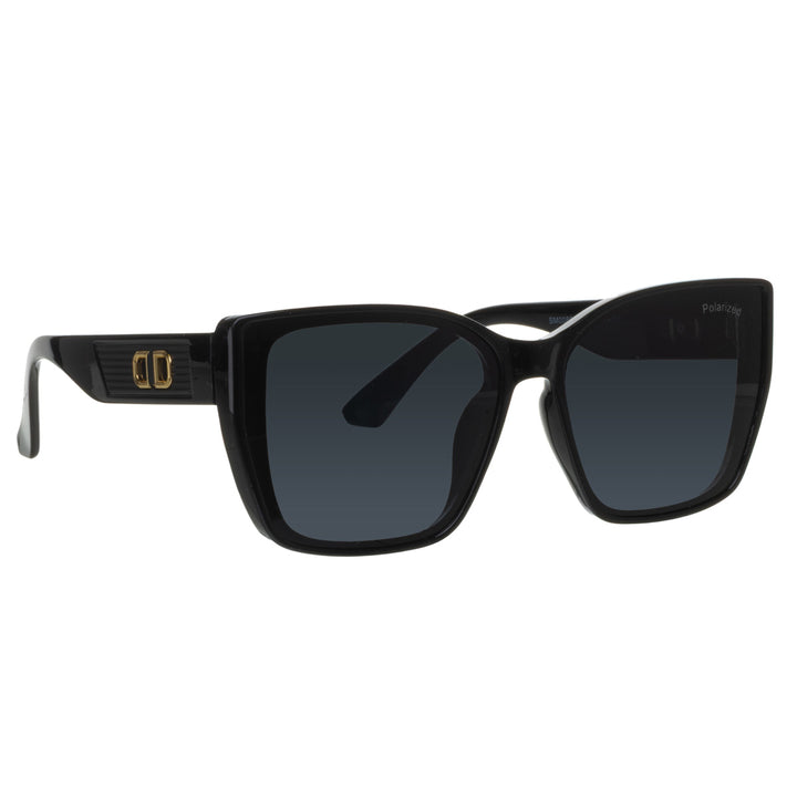 Large rectangular polarized sunglasses for women
