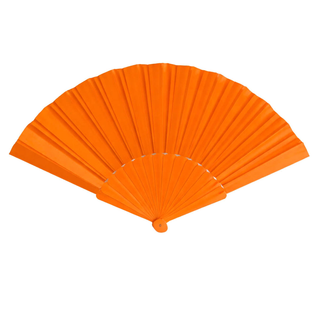 Orange foldable fabric fan
