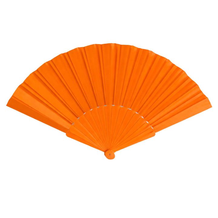 Orange foldable fabric fan
