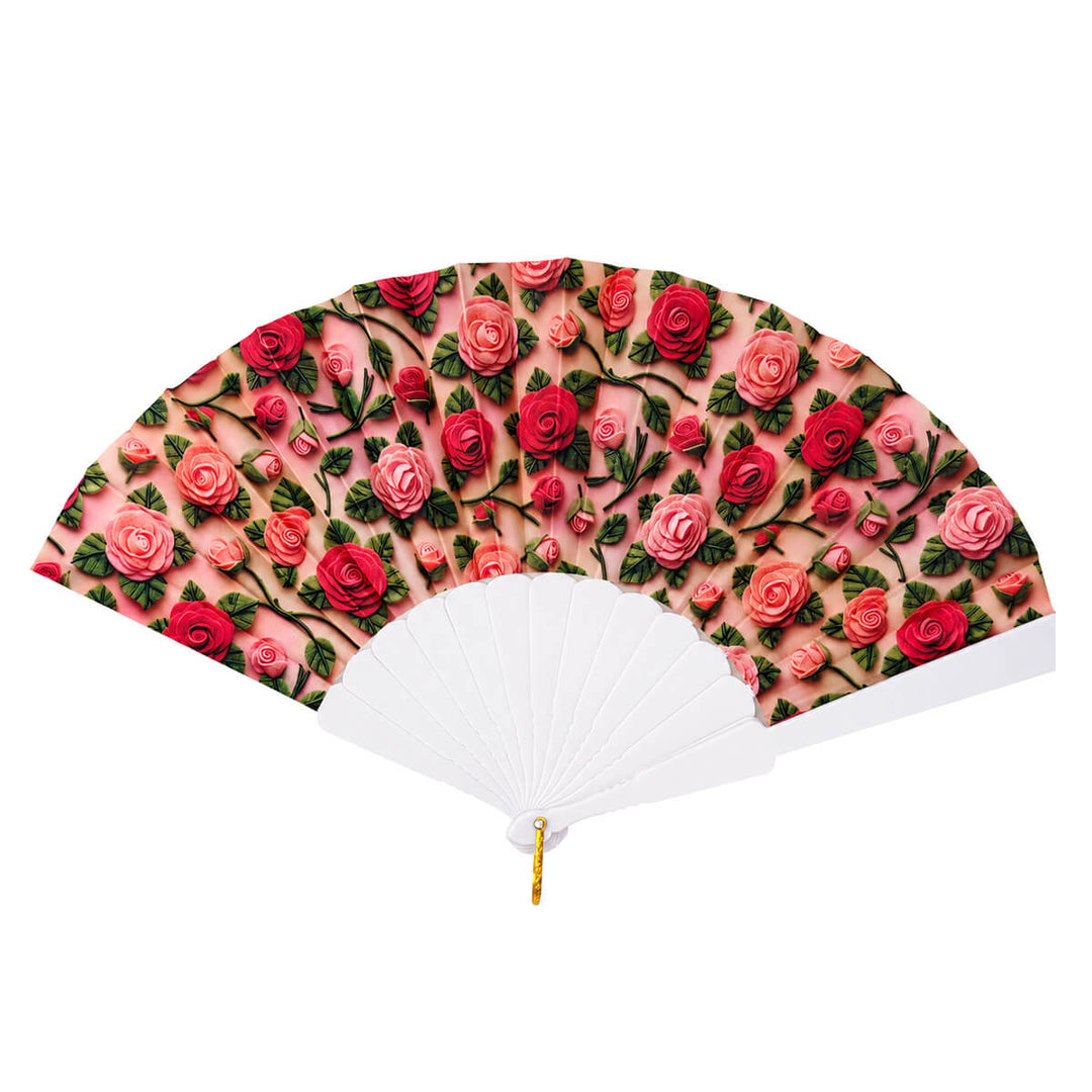 Flower Fan 23 cm – Multicolored Hand Fan