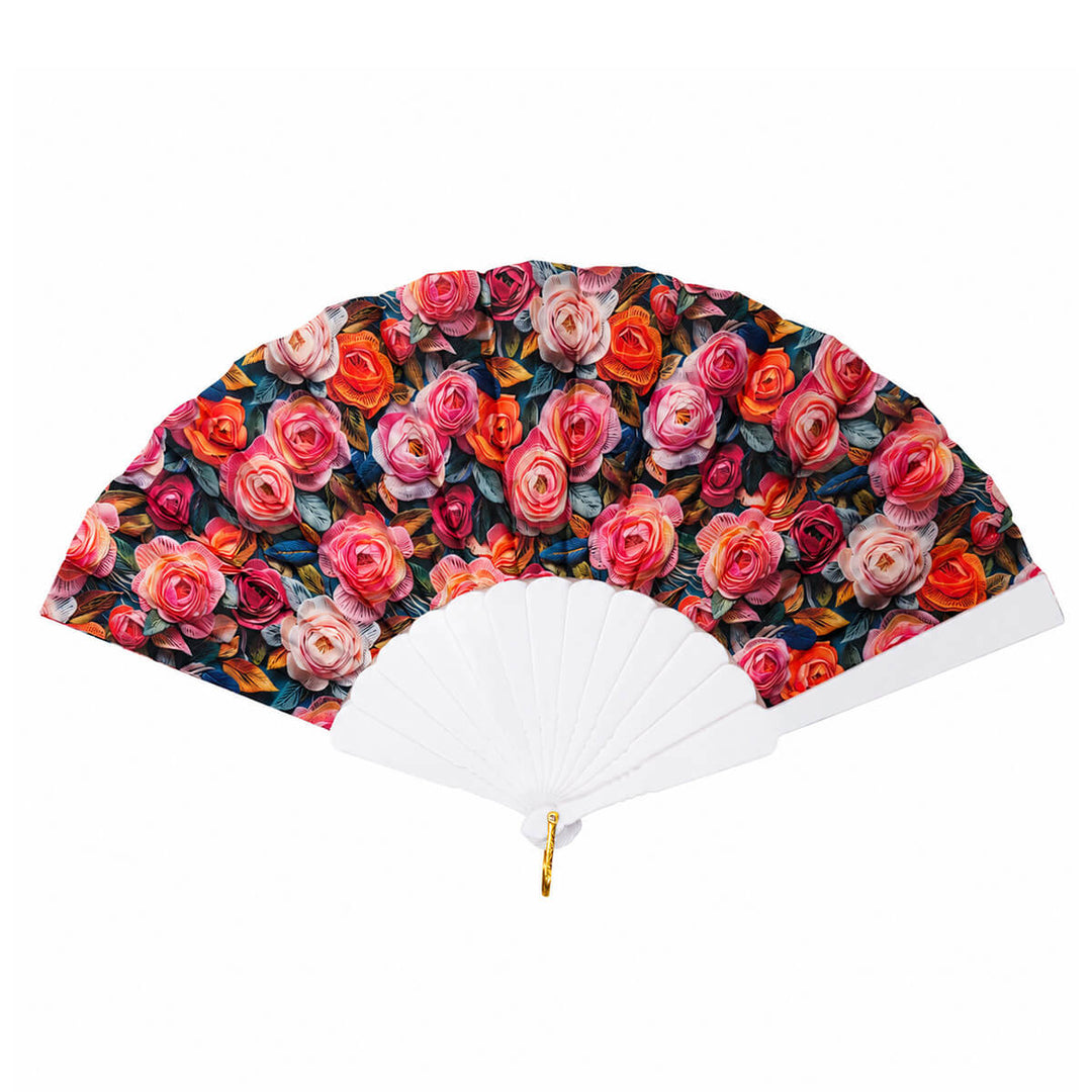 Flower Fan 23 cm – Multicolored Hand Fan