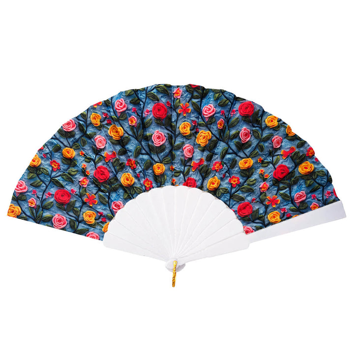 Flower Fan 23 cm – Multicolored Hand Fan