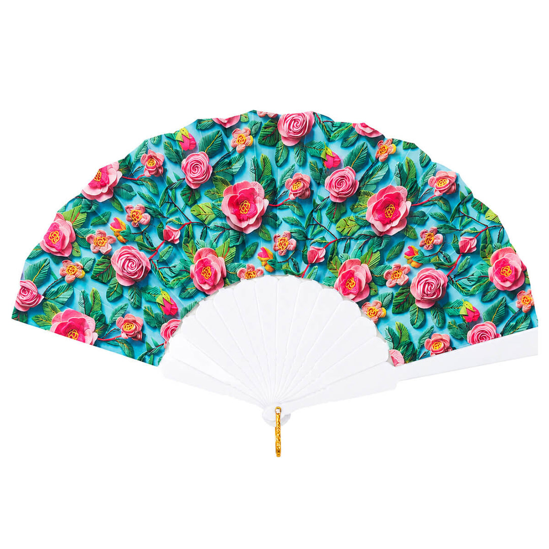 Flower Fan 23 cm – Multicolored Hand Fan
