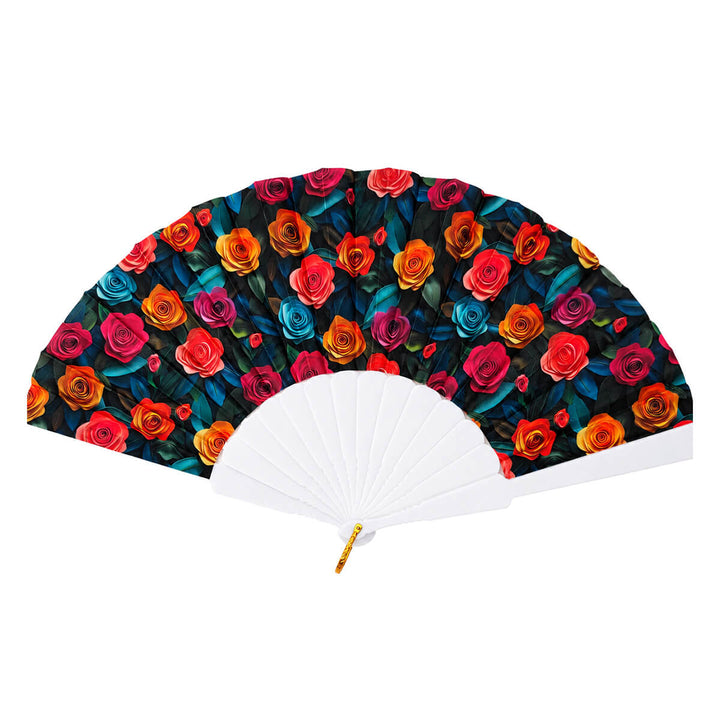 Flower Fan 23 cm – Multicolored Hand Fan
