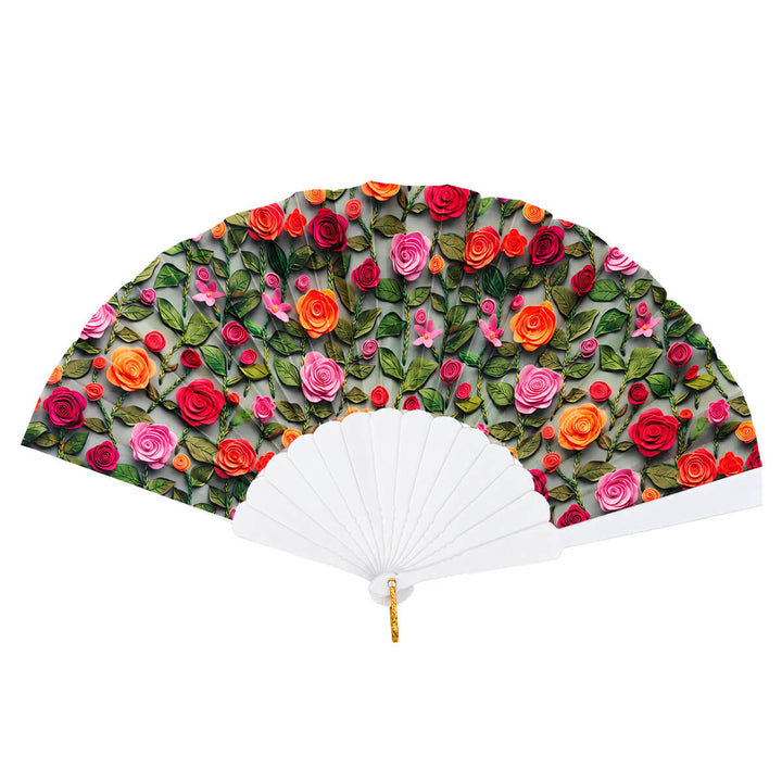 Flower Fan 23 cm – Multicolored Hand Fan