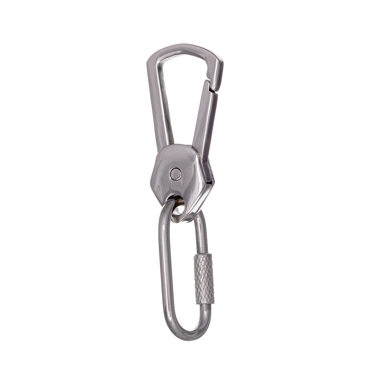 Steel key ring with quick lock carabiner (Steel 316L)