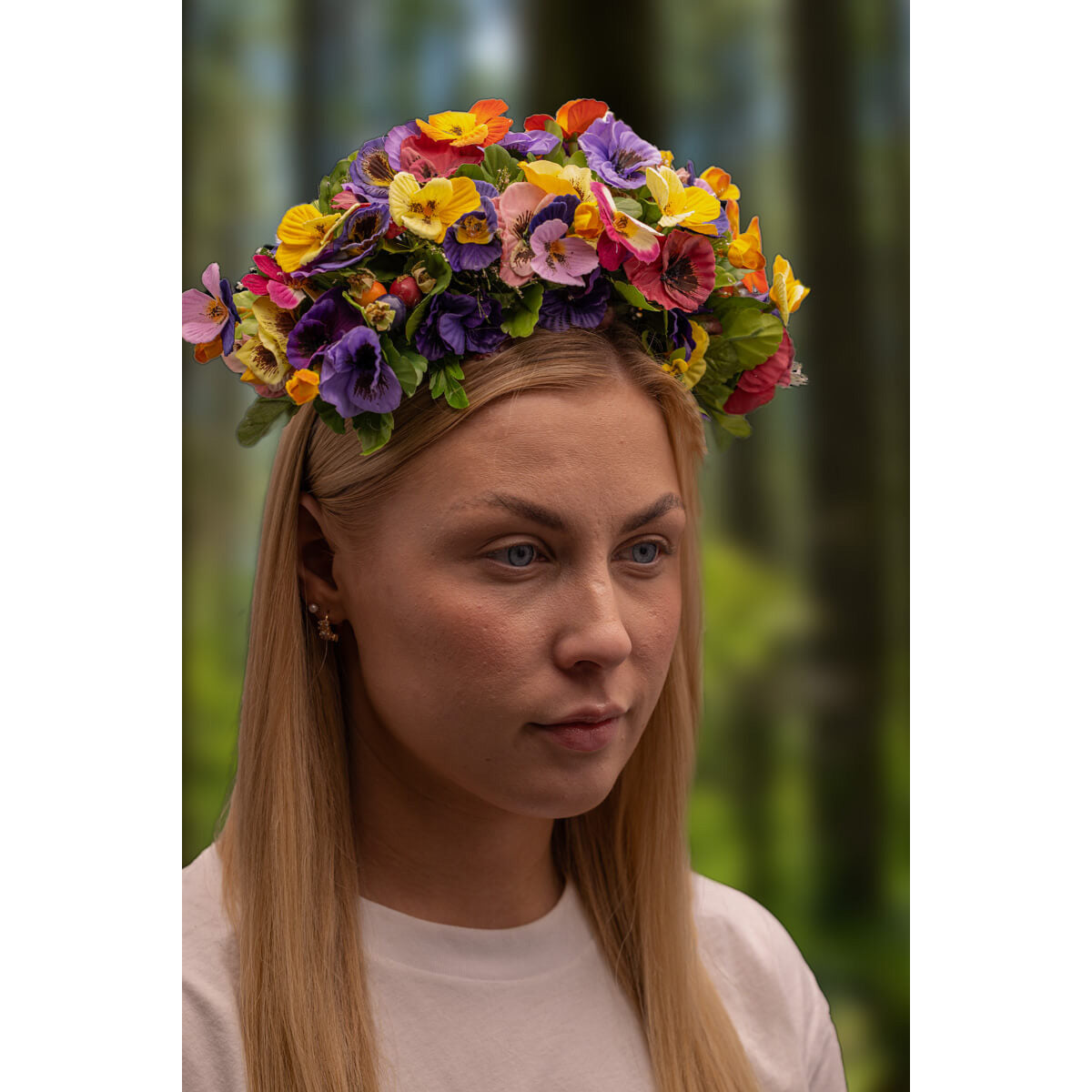 Rich multicoloured flower hairband flower collar