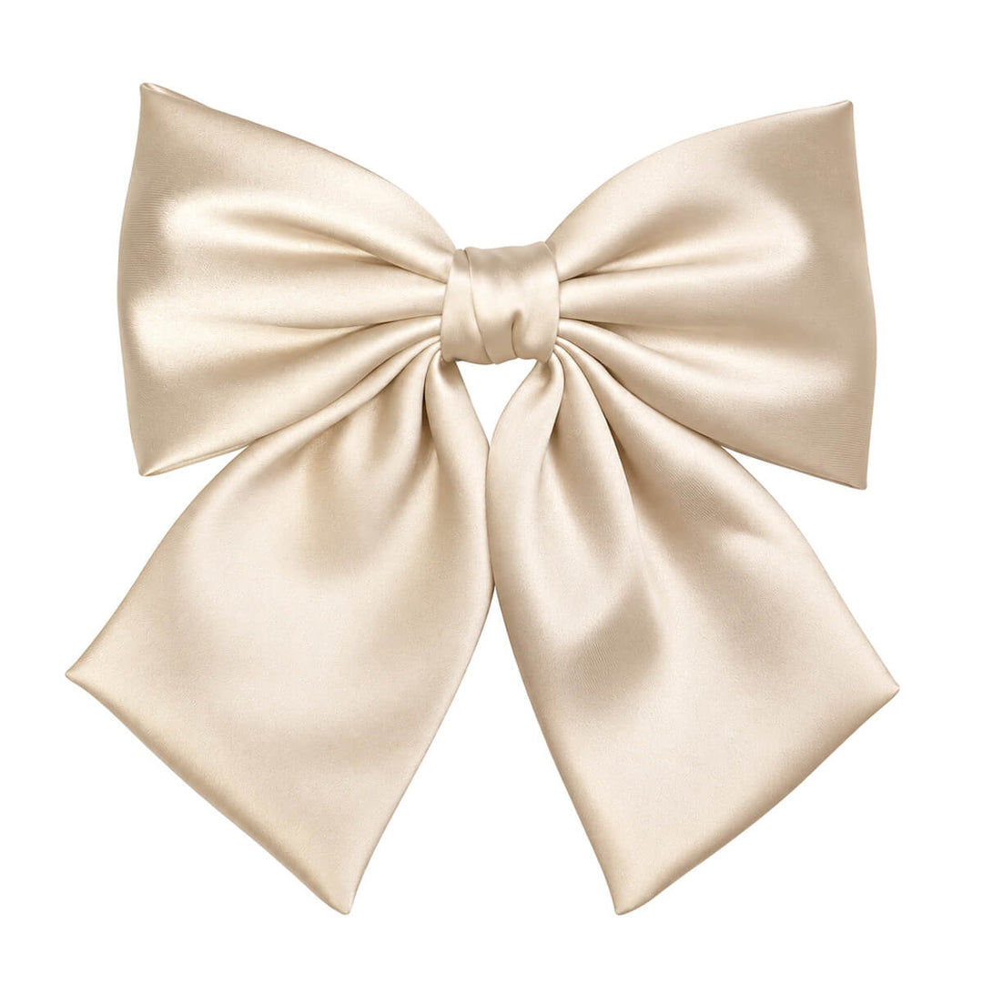 Shiny satin hair bow with a clasp