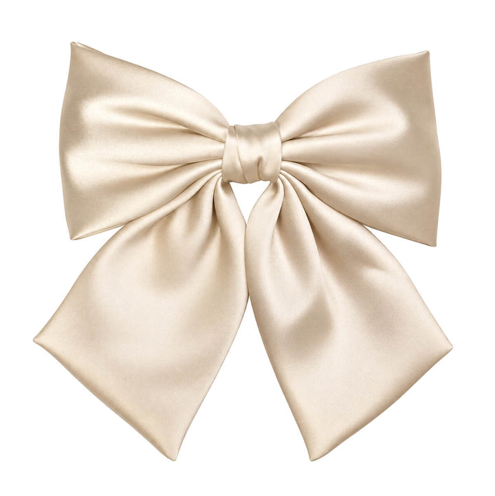 Shiny satin hair bow with a clasp