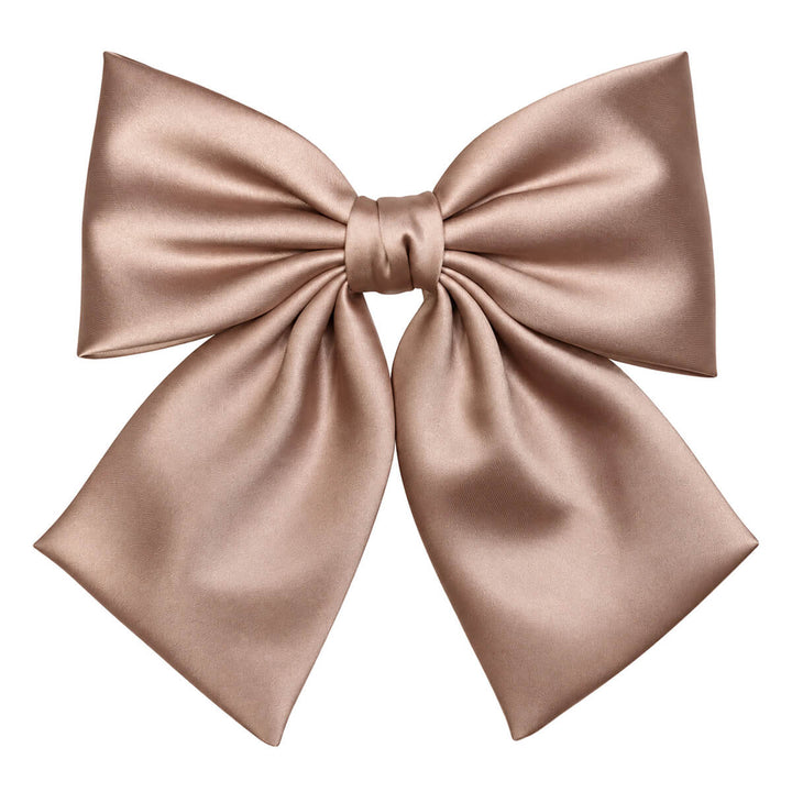 Shiny satin hair bow with a clasp