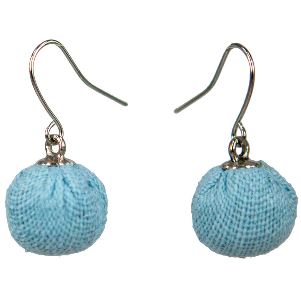 Textile ball earrings
