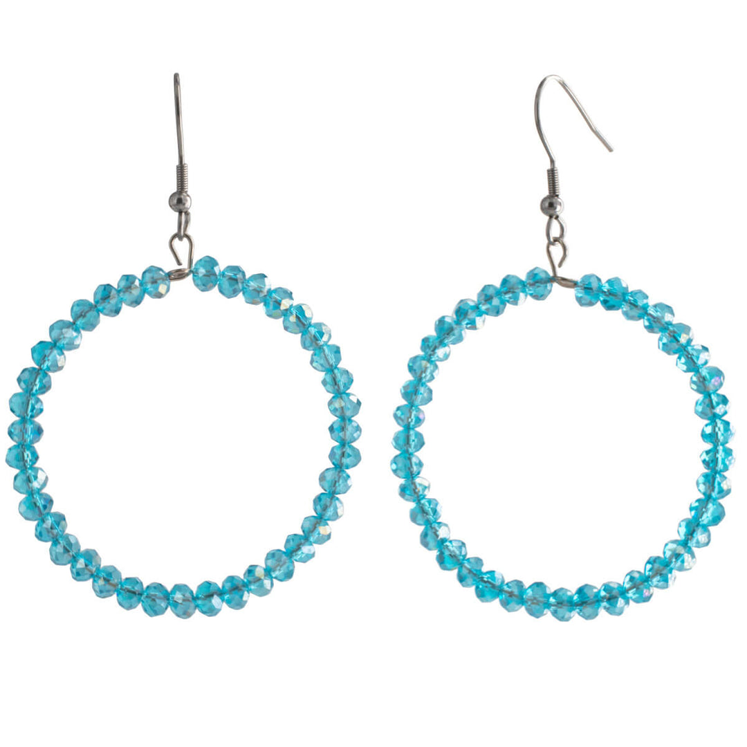 Glass bead ring earrings