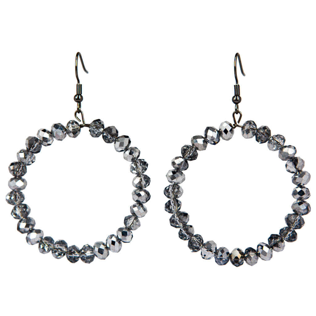Glass beaded ring earrings