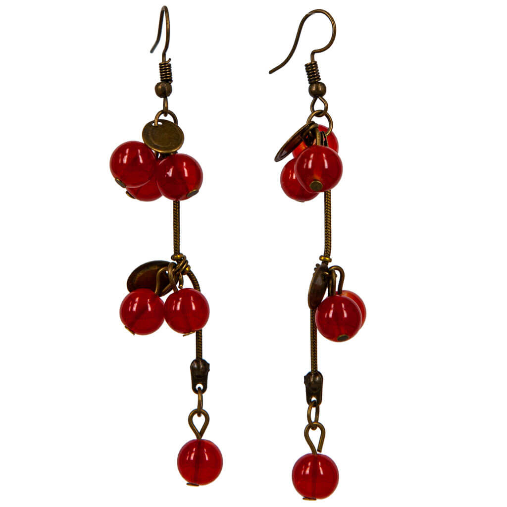 Hanging grape earrings