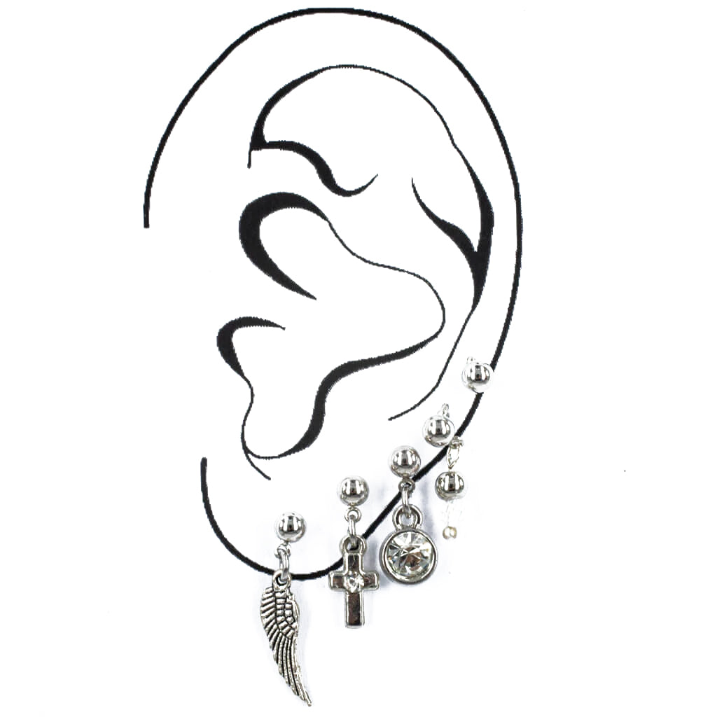 Single earring set 5pcs