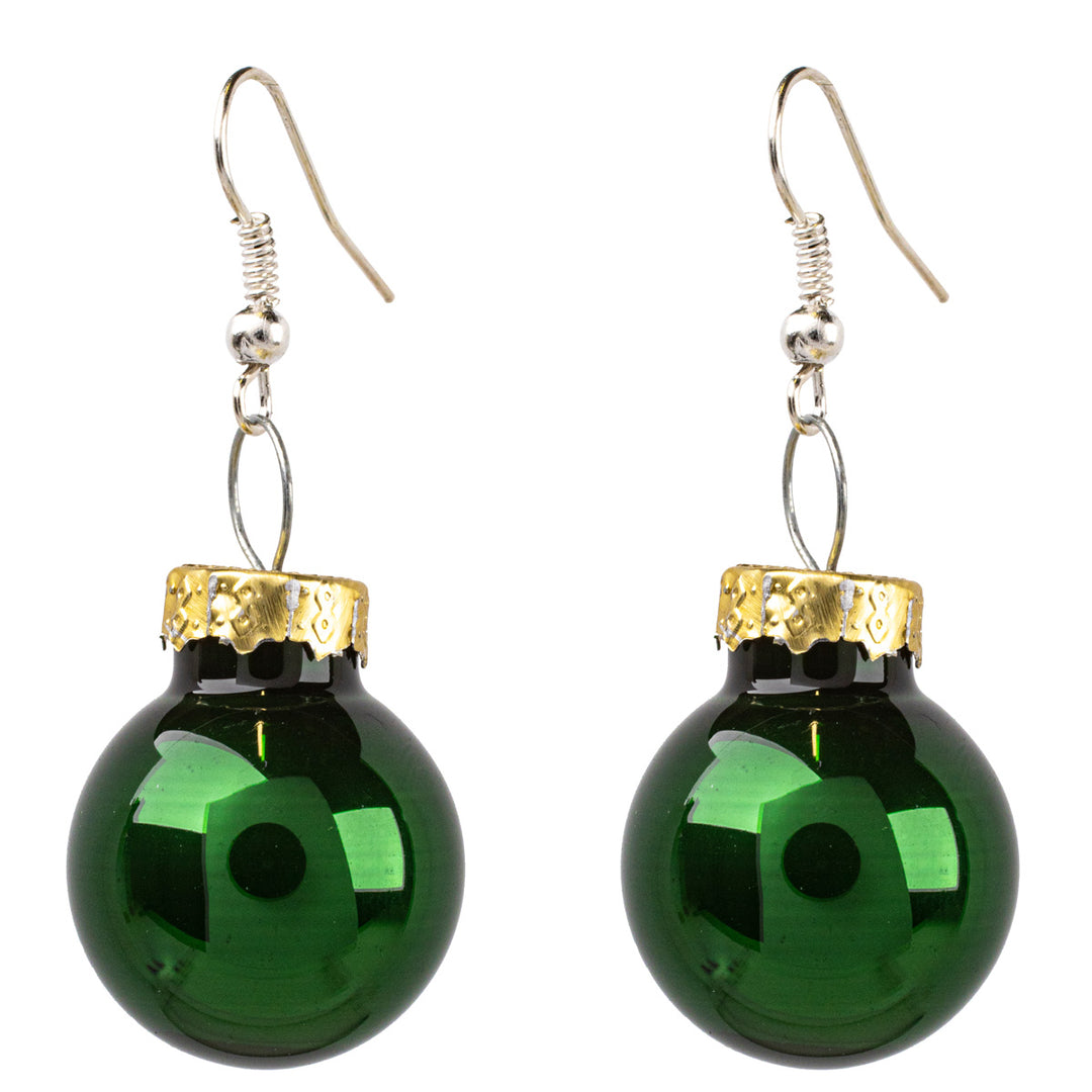 Mirroring Christmas ball earrings Christmas ornament ø1,9cm