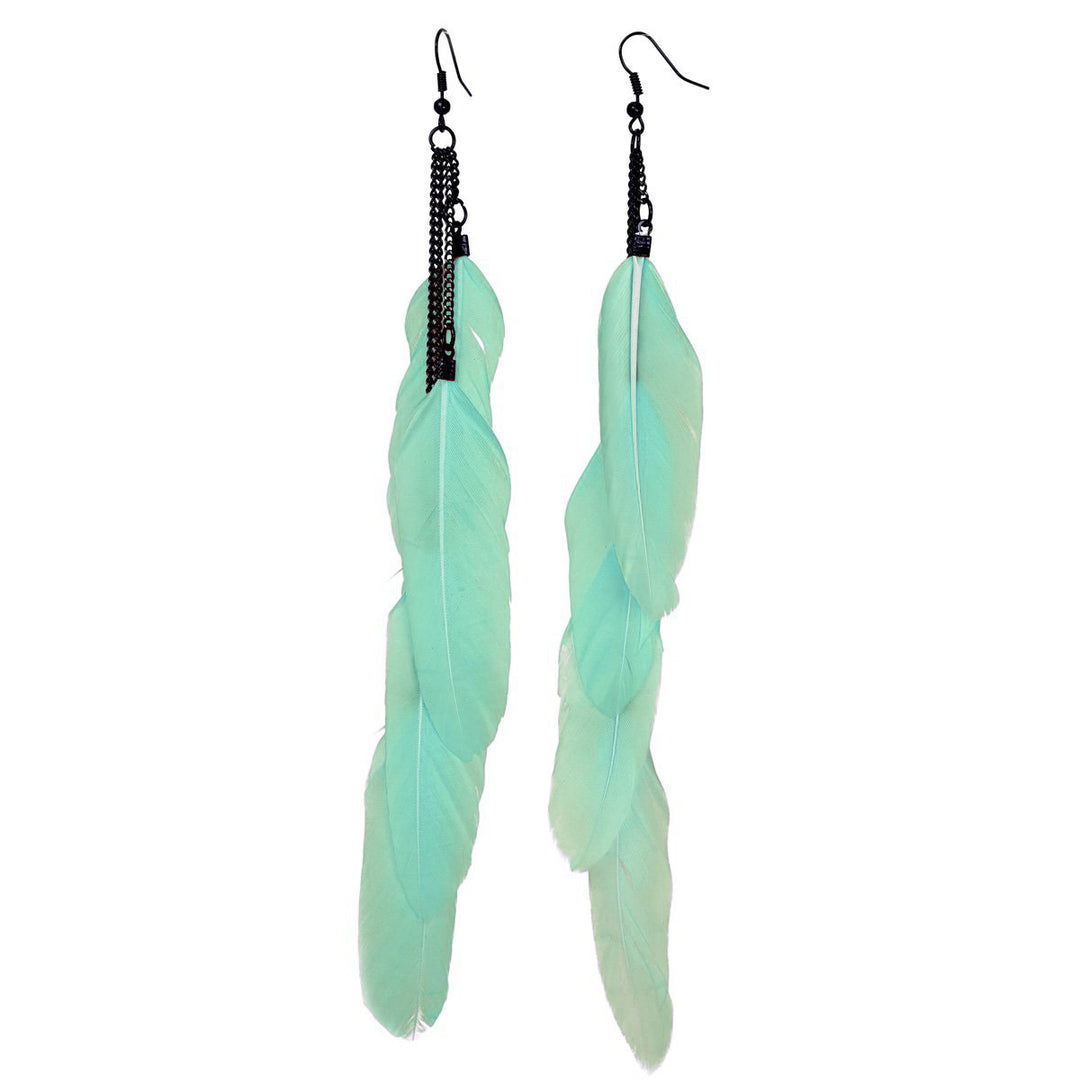 Long feather earrings 19cm