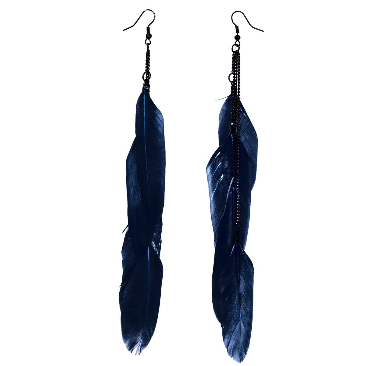 Long feather earrings 19cm