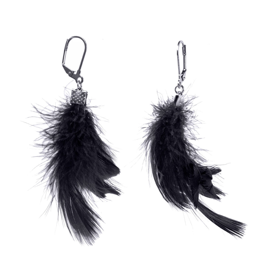 Feather earrings (steel 316L)