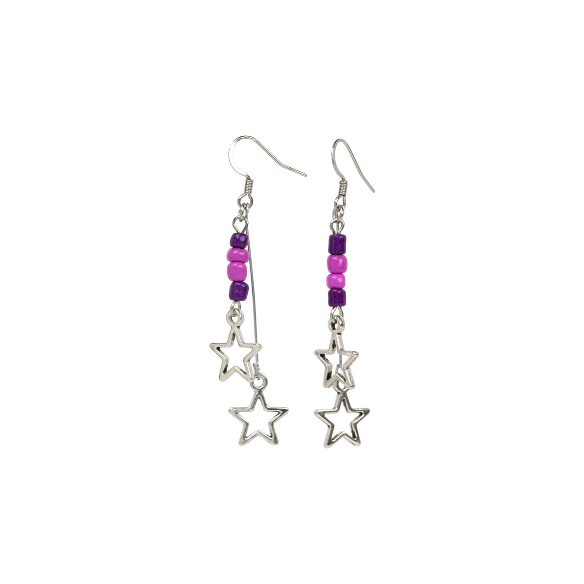 Star earrings with beads