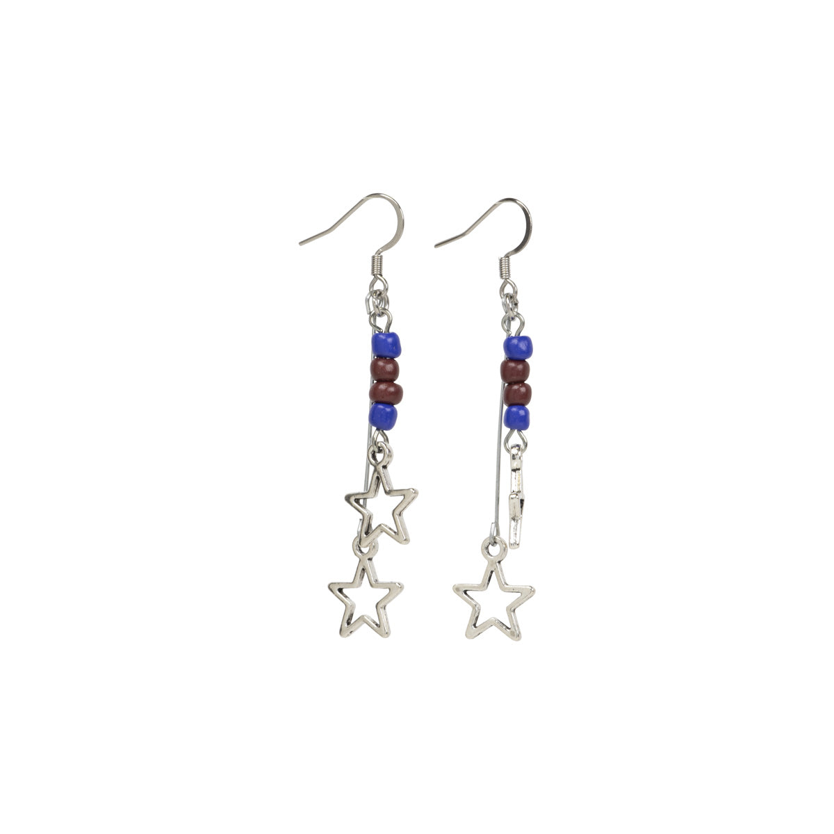 Star earrings with beads