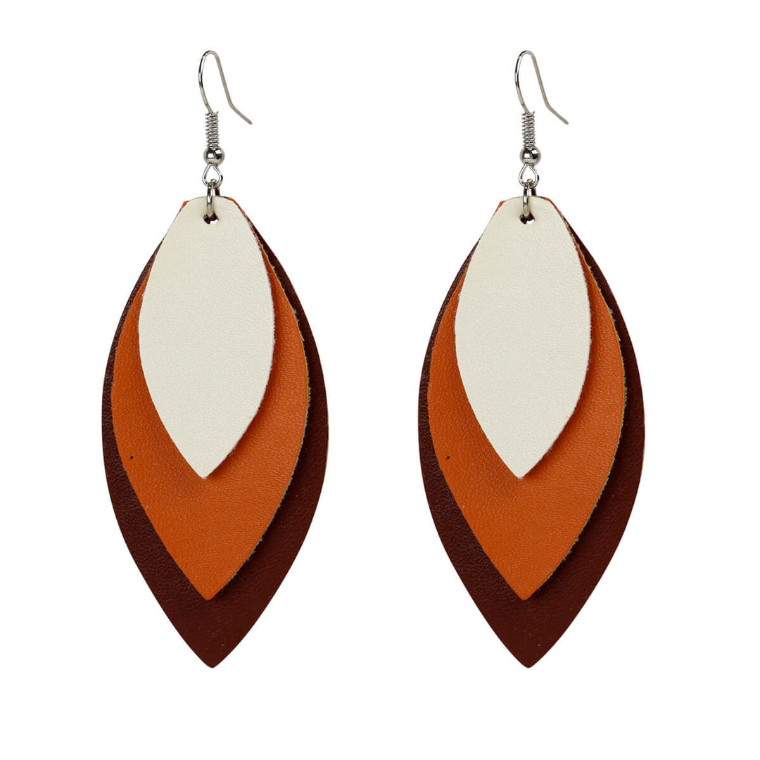 Tapers imitation leather earrings