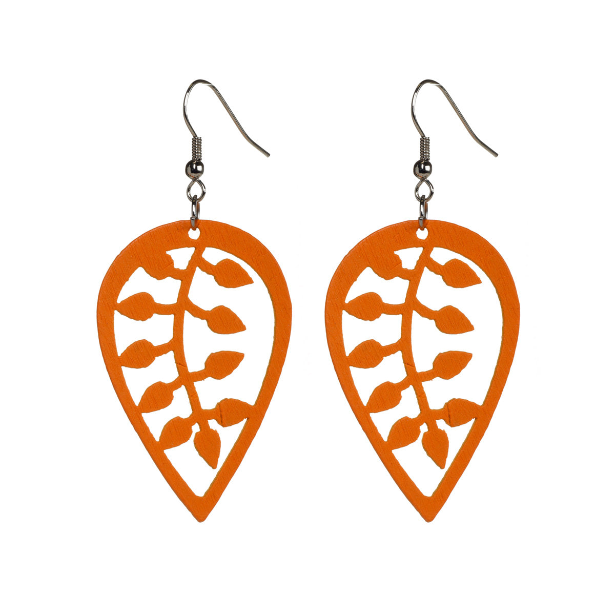 Leaves Domestic Wood earrings (steel 316L)