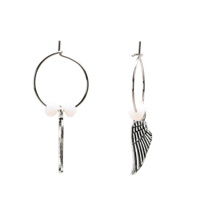 Ring hanging wing earring (steel)