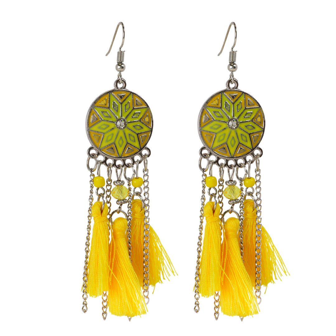 Hanging tassel earrings